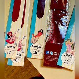 Bundle of Fuchsia, purple, dark purple, and silver/white hair extensions